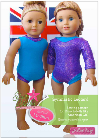 Stacy and Stella 18 Inch Modern Gymnastic Leotard 18" Doll Clothes Pattern Pixie Faire