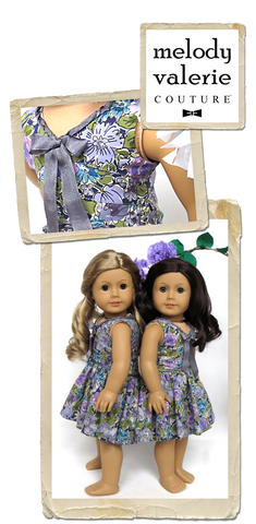Melody Valerie Couture 18 Inch Modern Lisianthus Dress 18" Doll Clothes Pixie Faire