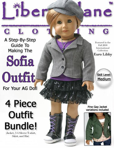 Liberty Jane 18 Inch Modern Sofia Outfit 18" Doll Clothes Pattern Pixie Faire