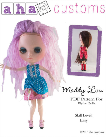 Aha Customs Blythe/Pullip Maddy Lou Dress Pattern for Blythe Dolls Pixie Faire