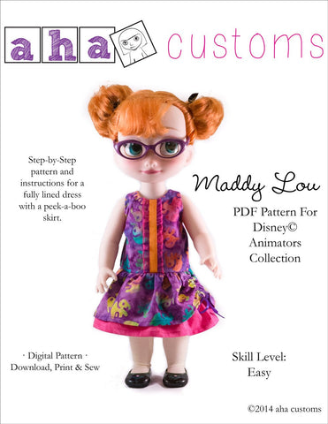 Aha Customs Disney Animator Maddy Lou Dress Pattern for Disney Animators' Dolls Pixie Faire