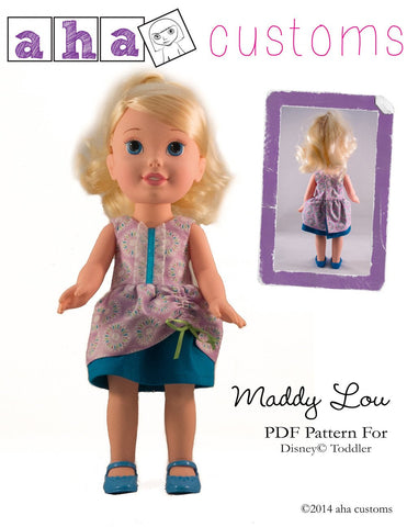 Aha Customs Disney Animator Maddy Lou Dress Pattern for Disney Toddler Dolls Pixie Faire