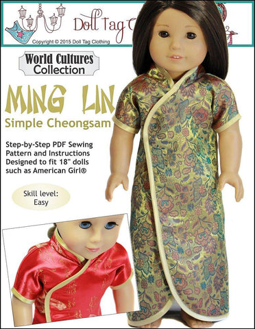 Doll Tag Clothing 18 Inch Historical Ming Lin 18" Doll Clothes Pattern Pixie Faire