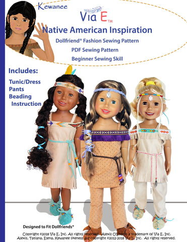 Via E Dollfriends Native American Inspiration Doll Clothes Pattern For Dollfriends Pixie Faire