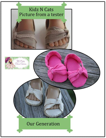 Mon Petite Cherie Couture Kidz n Cats Knotted Sandals for Kidz N Cats Dolls Pixie Faire