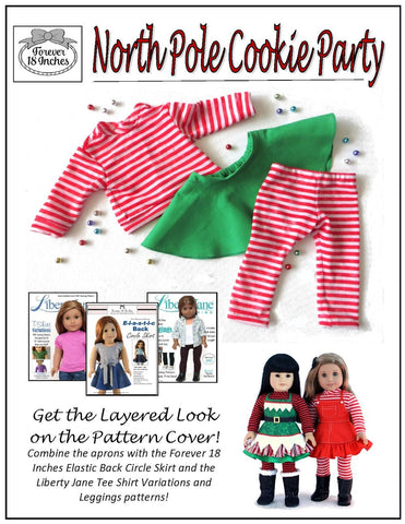 Forever 18 Inches 18 Inch Modern North Pole Cookie Party 18" Doll Clothes Pattern Pixie Faire