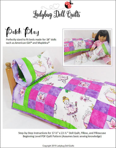Ladybug Doll Quilts Free Quilt Patch Play 18" Doll Quilt Pattern Pixie Faire
