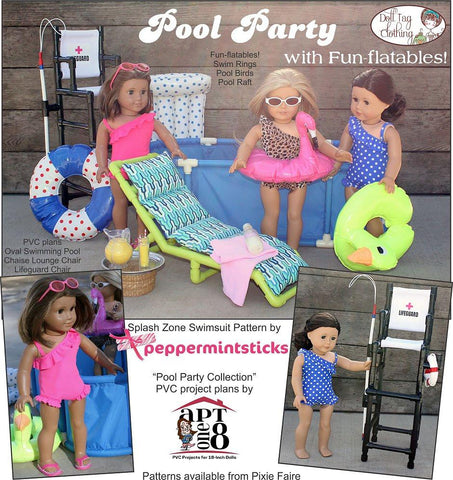 Doll Tag Clothing 18 Inch Modern Fun-flatable Pool Birds 18" Doll Accessories Pixie Faire