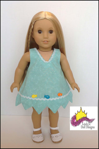 Lindy Jo Doll Designs 18 Inch Modern Pretty Point Dress 18" Doll Clothes Pattern Pixie Faire