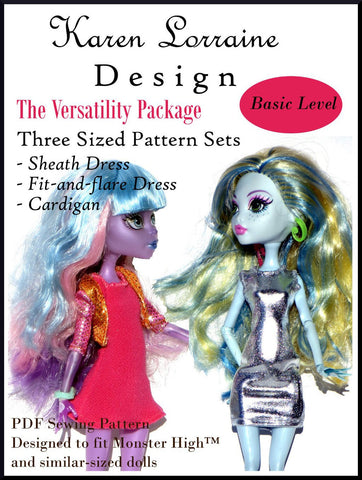Karen Lorraine Design Monster High The Versatility Package Pattern for Monster High Dolls Pixie Faire
