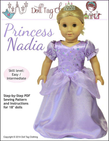 Doll Tag Clothing 18 Inch Modern Princess Nadia 18" Doll Clothes Pattern Pixie Faire