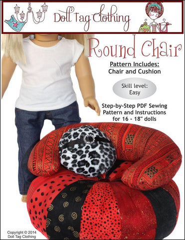 Doll Tag Clothing 18 Inch Modern Round Chair for 18" Dolls Pixie Faire