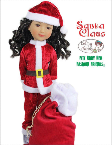 Doll Tag Clothing Ruby Red Fashion Friends Santa Claus 14-15" Doll Clothes Pattern Pixie Faire