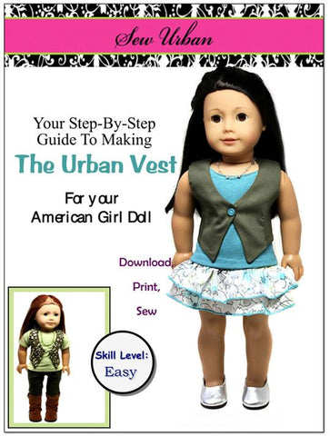 Sew Urban 18 Inch Modern The Urban Vest 18" Doll Clothes Pixie Faire