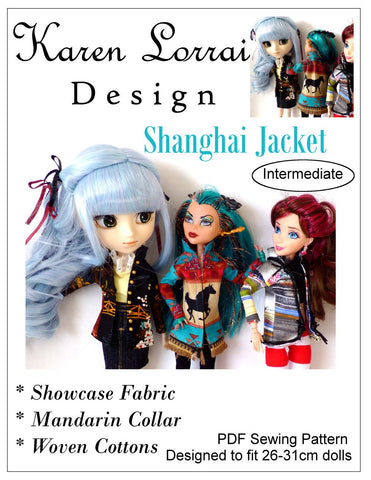 Karen Lorraine Design Monster High Shanghai Jacket Pattern for 10-12" Fashion Dolls Pixie Faire