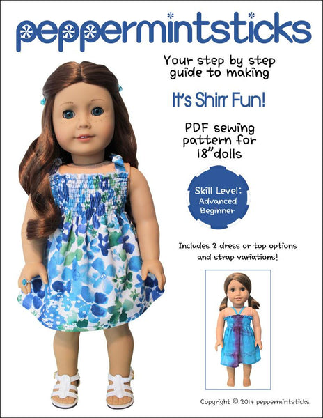It's Shirr Fun! 18 inch Doll Clothes PDF Pattern Download