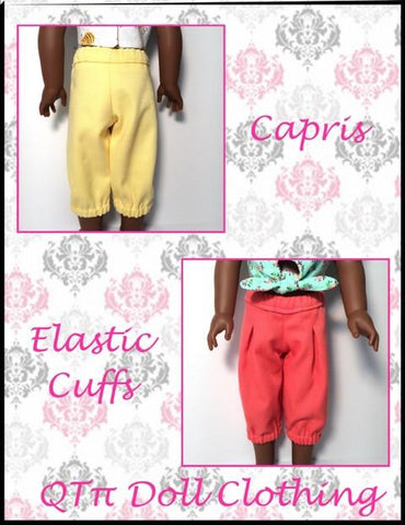 QTπ Doll Clothing WellieWishers Simply Pleated Capris and Shorts 14.5" Doll Clothes Pattern Pixie Faire