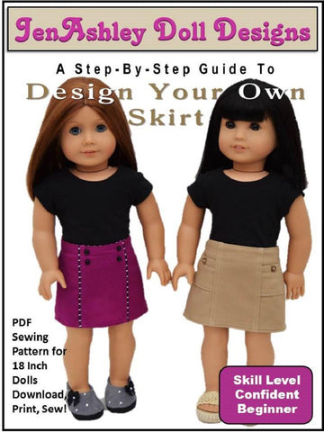 Jen Ashley Doll Designs 18 Inch Modern Design Your Own Skirt 18" Doll Clothes Pixie Faire