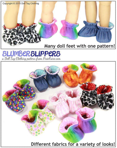 Doll Tag Clothing Shoes Slumber Slippers 18" Doll Shoes Pixie Faire
