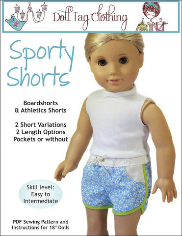 Doll Tag Clothing 18 Inch Modern Sporty Shorts 18" Doll Clothes Pixie Faire