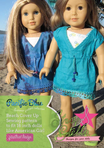 Stacy and Stella 18 Inch Modern Beach Cover Up 18" Doll Clothes Pattern Pixie Faire