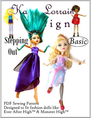 Karen Lorraine Design Monster High Stepping Out Pattern for Ever After High and Monster High Dolls Pixie Faire