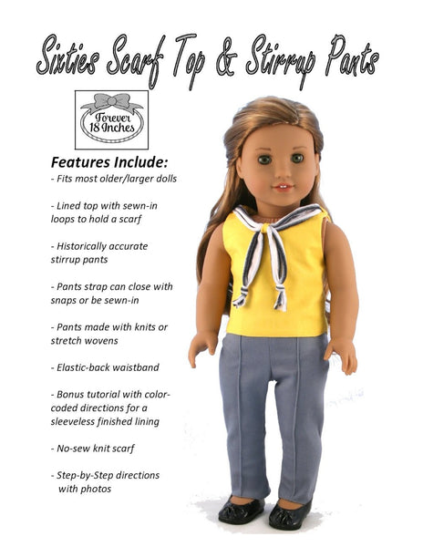 Forever 18 Inches Sixties Scarf Top & Stirrup Pants Doll