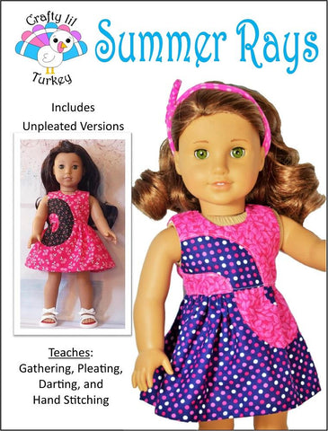 Crafty Lil Turkey 18 Inch Modern Summer Rays 18" Doll Clothes Pattern Pixie Faire