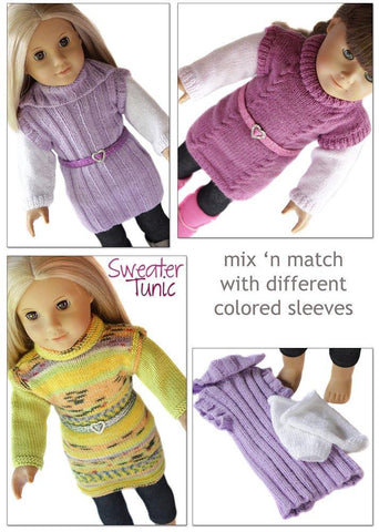 Doll Tag Clothing Knitting Sweater Tunic Knitting Pattern Pixie Faire