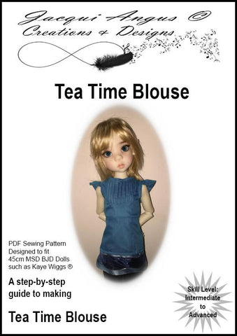 Jacqui Angus Creations & Designs BJD Tea Time Blouse Pattern for MSD Ball Jointed Dolls Pixie Faire