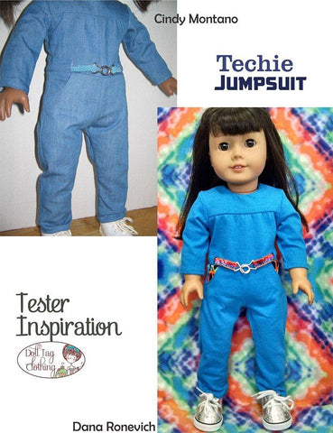 Doll Tag Clothing 18 Inch Modern Techie Jumpsuit 18" Doll Clothes Pattern Pixie Faire