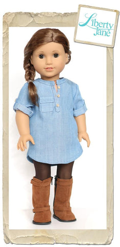 Liberty Jane 18 Inch Modern Coronado Shirtdress and Top 18" Doll Clothes Pattern Pixie Faire
