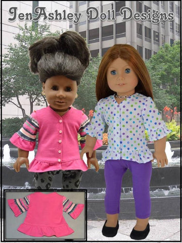 Jen Ashley Doll Designs 18 Inch Modern Design Your Own Trendy Tunic 18" Doll Clothes Pattern Pixie Faire