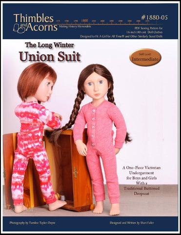 Thimbles and Acorns A Girl For All Time Union Suit Pattern for AGAT Dolls Pixie Faire