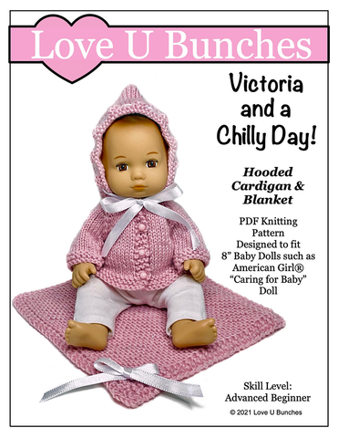 Love U Bunches 8" Baby Dolls Victoria and a Chilly Day 8" Baby Doll Knitting Pattern Pixie Faire