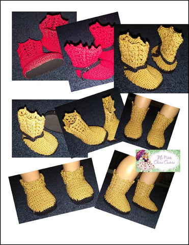 Mon Petite Cherie Couture Crochet Whimsy Boot 18" Doll Crochet Pattern Pixie Faire