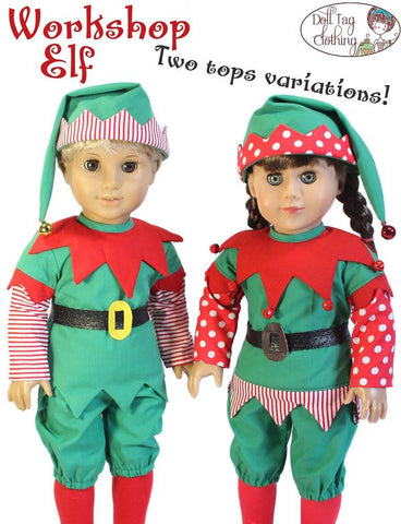 Doll Tag Clothing 18 Inch Modern Workshop Elf 18" Doll Clothes Pattern Pixie Faire