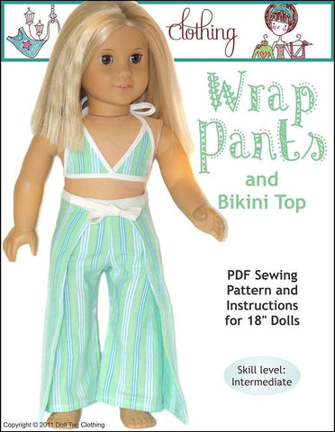 Doll Tag Clothing 18 Inch Modern Wrap Pants and Bikini Top 18" Doll Clothes Pixie Faire
