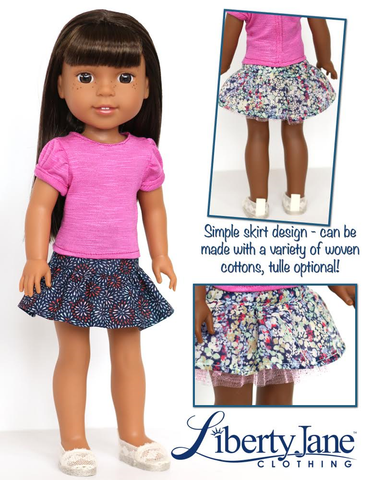 Liberty Jane WellieWishers Harajuku Station Tee and Skirt 14.5 Inch Doll Clothes Pattern Pixie Faire
