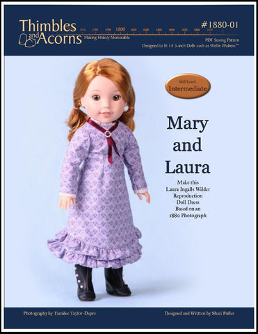 Thimbles and Acorns WellieWishers Mary and Laura 14.5" Doll Clothes Pattern Pixie Faire