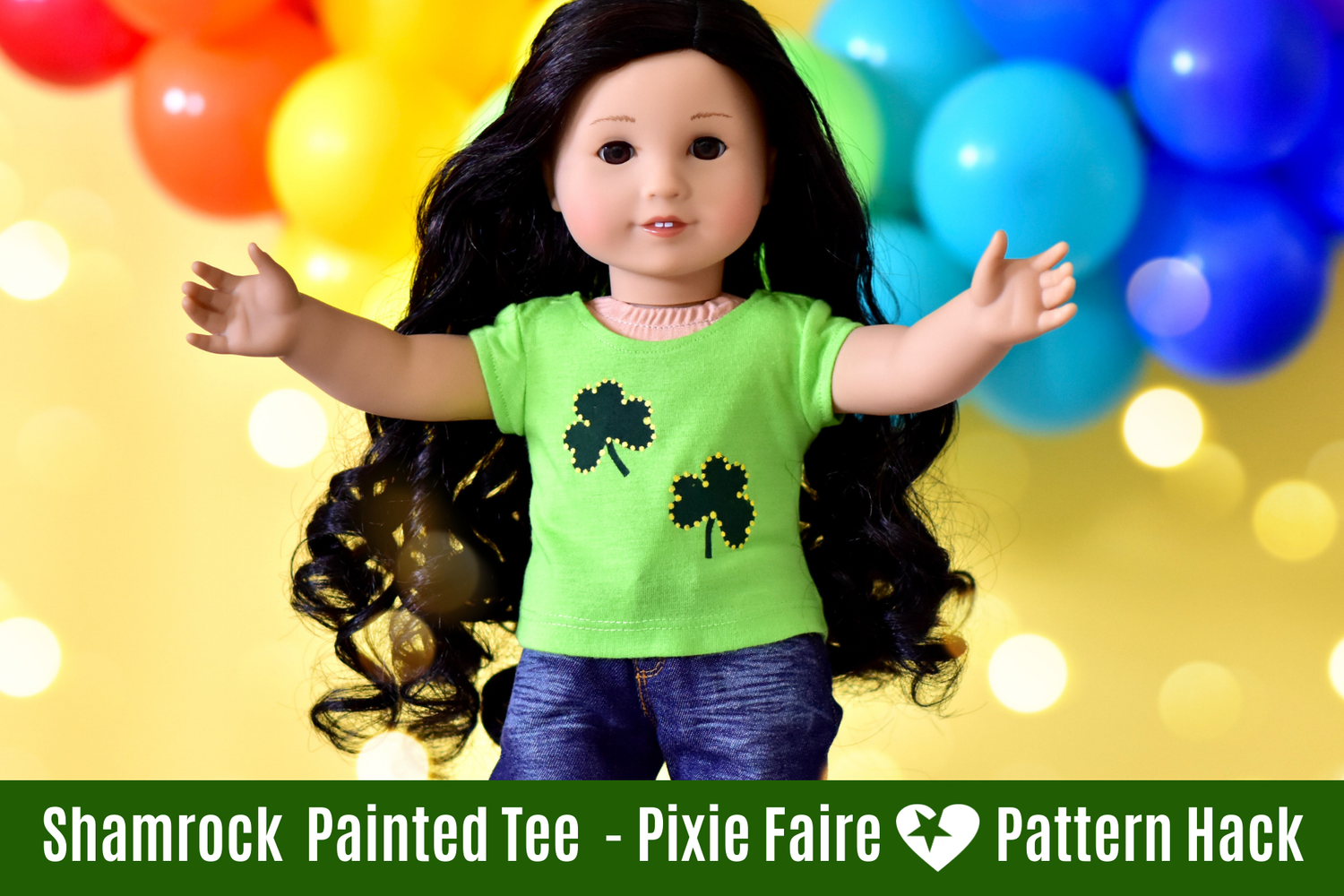 DIY St. Patricks Day Shamrock Tee For Dolls