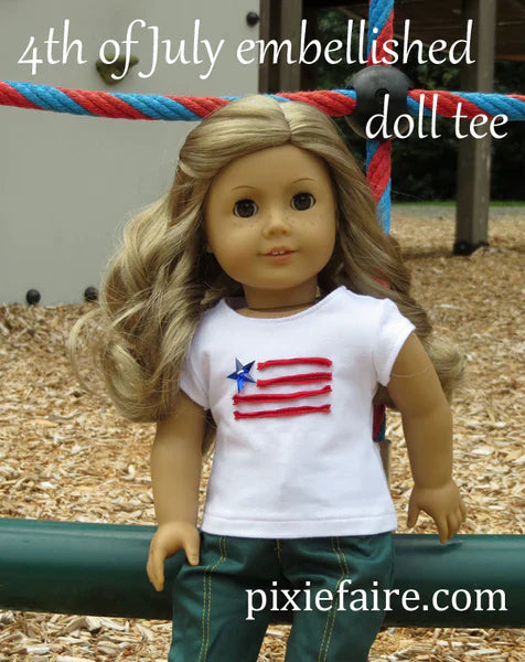How To Make a 4th of July Tee for 18 inch Dolls