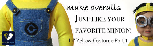 How to make Overalls Like A Minion for 18" dolls FREE Tutorial