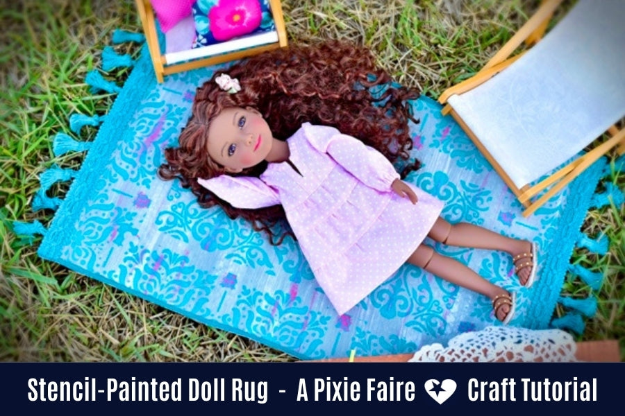 How To Make A Stencil Painted Rug For Dolls