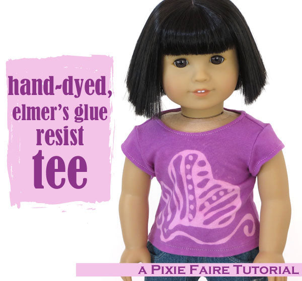 Hand-Dyed School Glue Resist Tee