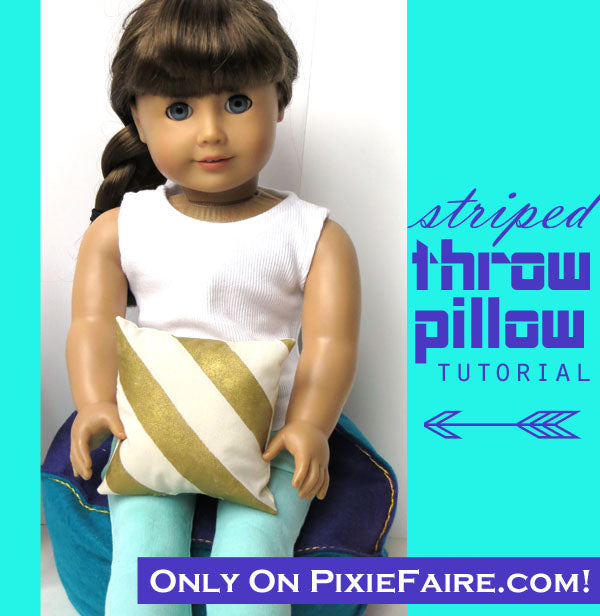 Striped Throw Pillow for Dolls