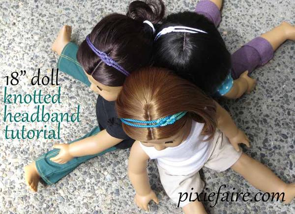Free 18" doll knotted headband tutorial
