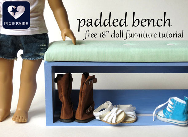 how to make a doll-sized upholstered bench