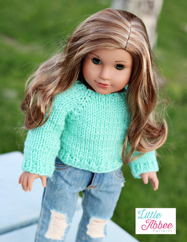 Little Abbee Knitting Abbee Sweater Knitting Pattern for 18 Inch Dolls Pixie Faire