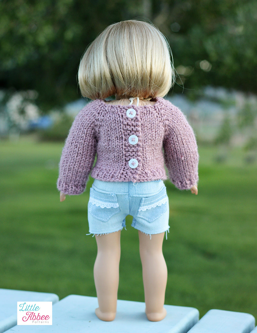 Little Abbee Knitting Abbee Sweater Knitting Pattern for 18 Inch Dolls Pixie Faire